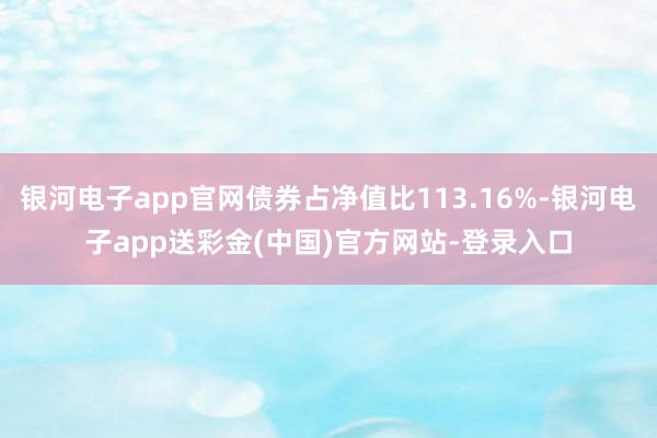 银河电子app官网债券占净值比113.16%-银河电子app送彩金(中国)官方网站-登录入口